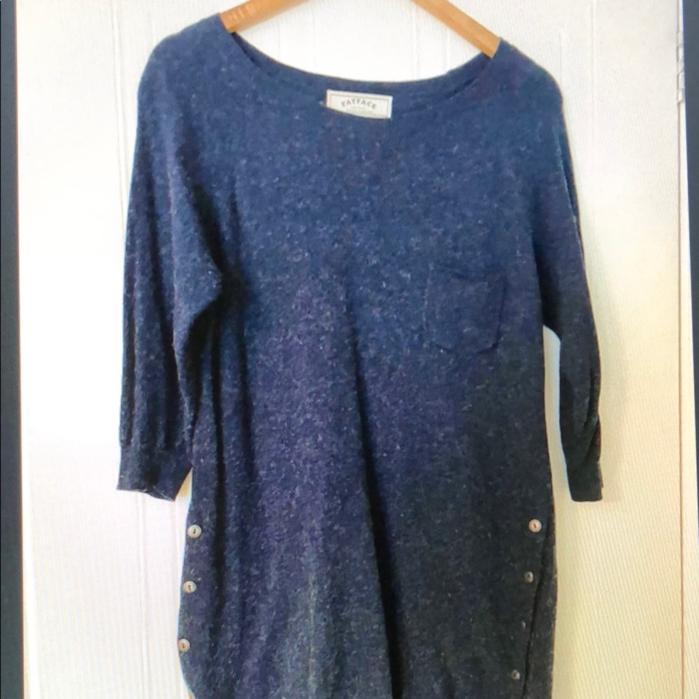 Fate Navy Knit Top with Button Details